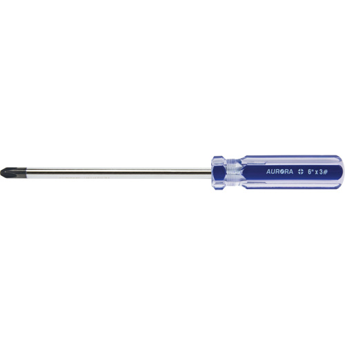 Tournevis Philips bleu transparent avec bandes, #3, Prise Plastique Toolneeds Inc.