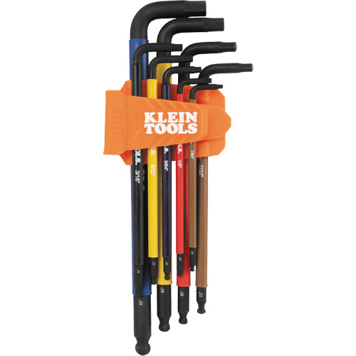 Jeu de cl&eacute; hex de style L extra longues et chromocod&eacute;es avec support, 9 mcx, Imp&eacute;rial Toolneeds Inc.