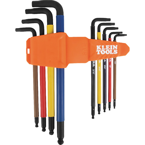 Jeu de cl&eacute; hex de style L extra longues et chromocod&eacute;es avec support, 9 mcx, Imp&eacute;rial Toolneeds Inc.