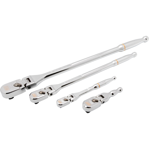 1/4", 3/8" & 1/2" Drive 120XP Full Polish Flex Handle Teardrop Ratchet Set Toolneeds Inc.
