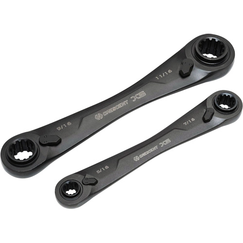Jeu de cl&eacute;s SAE &agrave; rochet &agrave; cannelure d'oxyde noir X6 4-en-1, 2 morceaux, Imp&eacute;rial Toolneeds Inc.