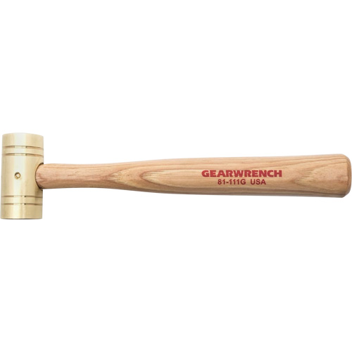 Brass Hammer with Hickory Handle, 1 lbs Head Weight, 11" L Toolneeds Inc.