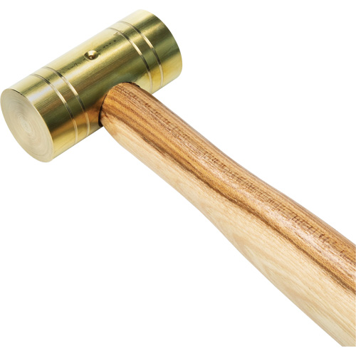 Brass Hammer with Hickory Handle, 1 lbs Head Weight, 11" L Toolneeds Inc.