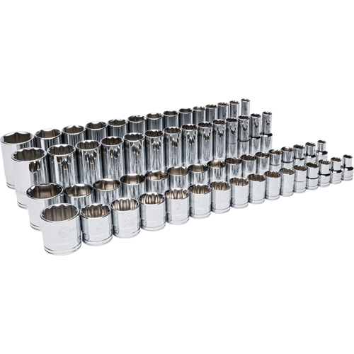 Master SAE Socket Set in Foam Storage Tray, 60 Pcs, 1/2" Drive Size, Deep Toolneeds Inc.