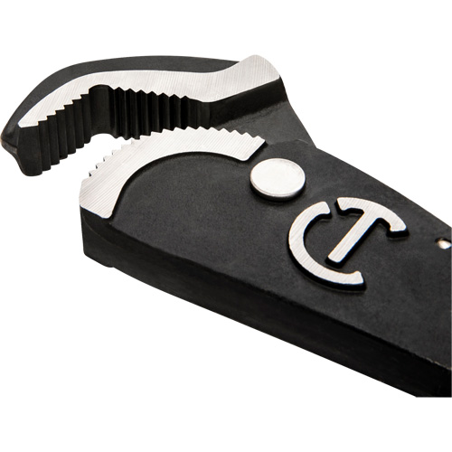 Self-Adjusting Dual Material Pipe Wrench, 1-1/2" Jaw Capacity, 12" Long, Black Oxide Finish, Cushion Handle Toolneeds Inc.