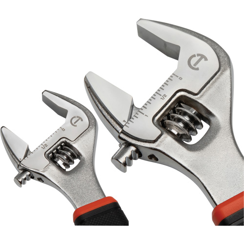Jeu de cl&eacute; ajustable avec m&acirc;choire &agrave; ajustement rapide, Ajustable, 2 morceaux, Imp&eacute;rial et m&eacute;trique Toolneeds Inc.
