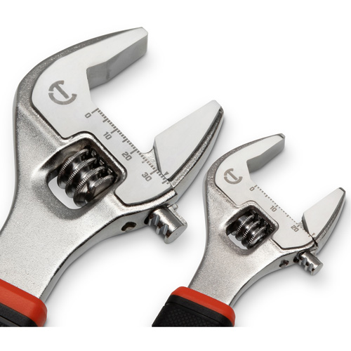 Jeu de cl&eacute; ajustable avec m&acirc;choire &agrave; ajustement rapide, Ajustable, 2 morceaux, Imp&eacute;rial et m&eacute;trique Toolneeds Inc.
