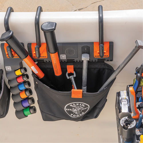 Module de poche pour quincaillerie avec crochet en S Bucket Work Centre, Nylon, 1 pochettes, Noir/Orange Toolneeds Inc.