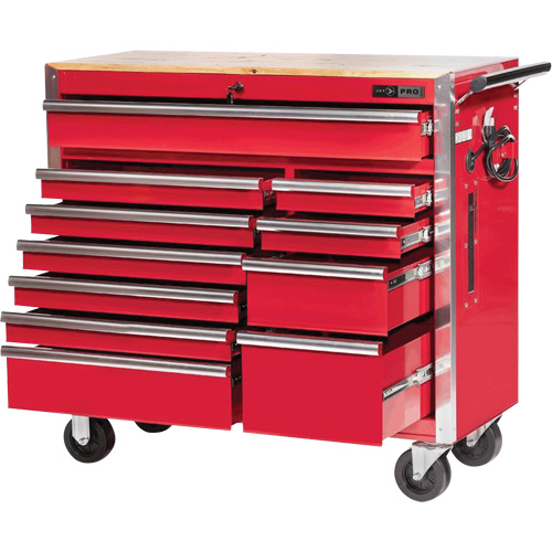 PRC4211 Pro Series Roller Cabinet, 11 Drawers, 42" W x 18" D x Red Toolneeds Inc.