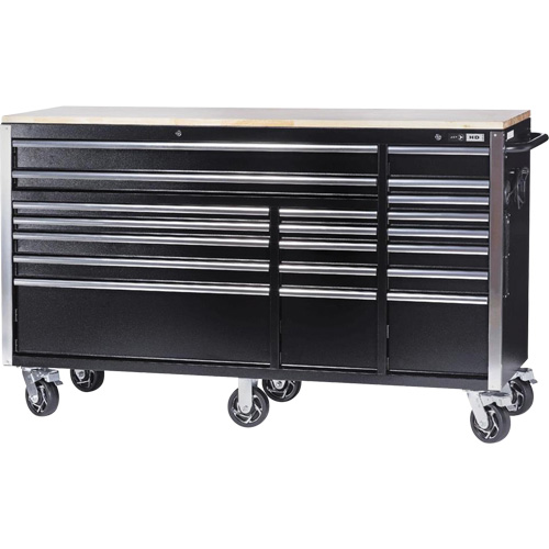 HDRC7220 HD Series Roller Cabinet, 20 Drawers, 72" W x 24" D x 42-3/10" H, Black Toolneeds Inc.