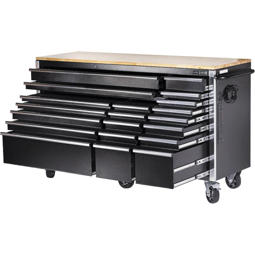 HDRC7220 HD Series Roller Cabinet, 20 Drawers, 72" W x 24" D x 42-3/10" H, Black Toolneeds Inc.