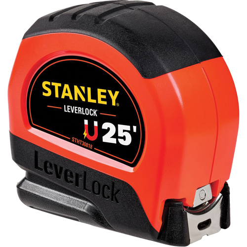 High-Visibility Magnetic LEVERLOCK&reg; Tape Measure, 25', Imperial Graduations Toolneeds Inc.