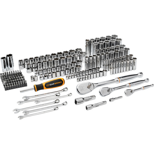 Jeu d'outils manuels pour m&eacute;canicien 90T SAE/MM avec prises 1/4", 3/8” & 1/2" Toolneeds Inc.