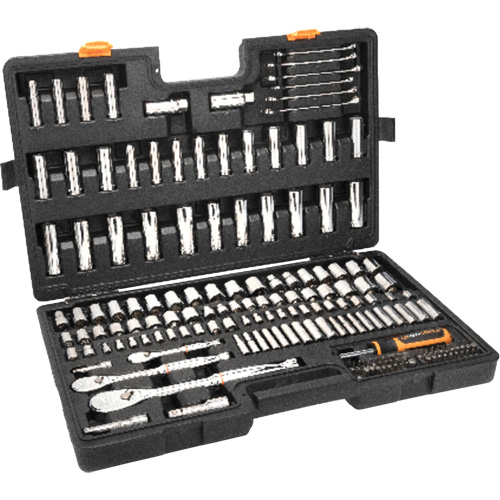 Jeu d'outils manuels pour m&eacute;canicien 90T SAE/MM avec prises 1/4", 3/8” & 1/2" Toolneeds Inc.