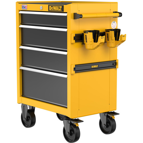 Coffre &agrave; outil roulant robuste, 4 tiroirs, 26" la x Jaune Toolneeds Inc.