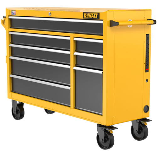 Postes de travail industriel mobile, 8 tiroirs, 52" la x Jaune Toolneeds Inc.