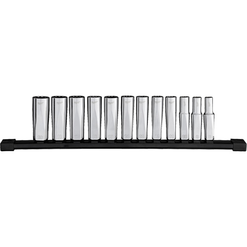 12-Point Deep Well Metric Socket Set, 12 Pcs, 3/8" Drive Size, Deep Toolneeds Inc.