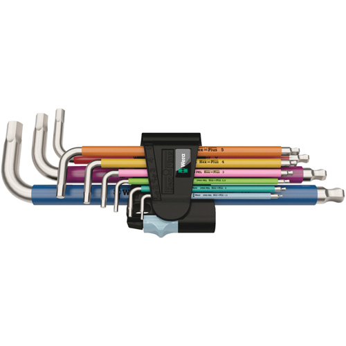 3950/9 Hex-Plus Multicolour Stainless 1 L-Key Set, 9 Pcs., Metric Toolneeds Inc.
