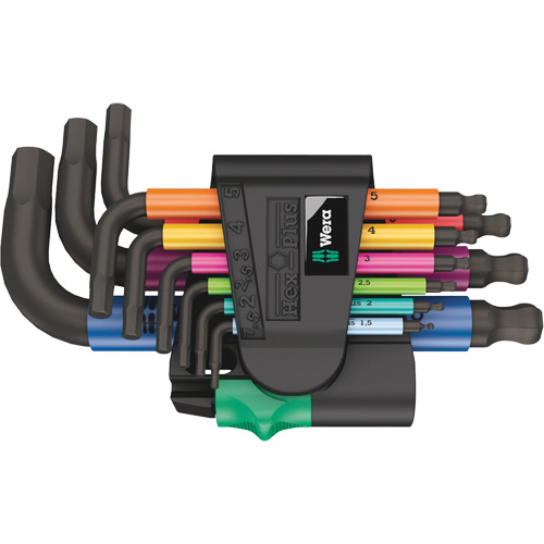 Jeu de cl&eacute;s coud&eacute;es multicolores 950/9 Hex-Plus , 9 mcx, M&eacute;trique Toolneeds Inc.