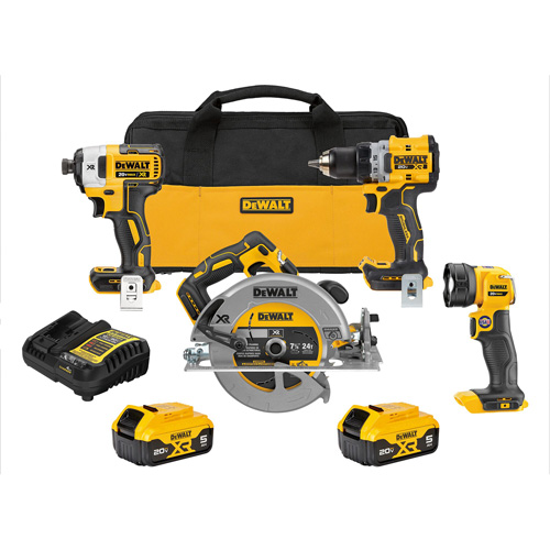 Ensemble de quatre outils combin&eacute;s sans fil et sans balai XR, Lithium-ion, 20 V Toolneeds Inc.