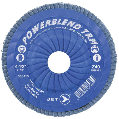 POWERBLEND TRM Trimmable Flap Disc, 4-1/2" x 7/8", Type 29, Z80 Grit, Zirconia Alumina Toolneeds Inc.