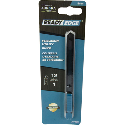 Couteau d'usage g&eacute;n&eacute;ral de 9 mm , Acier inoxydable, Prise en Plastique Toolneeds Inc.
