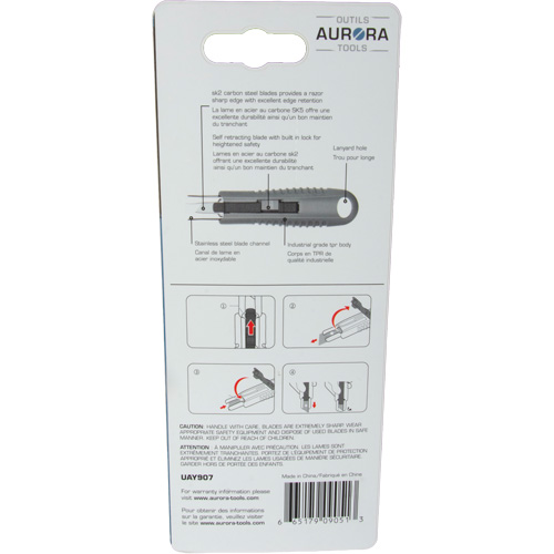 Standard-Duty Retractable Safety Knife, Stainless Steel, Rubber Handle Toolneeds Inc.