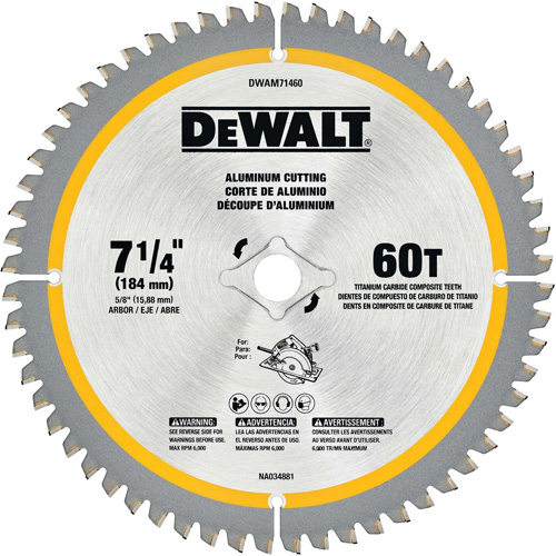 Tungsten Carbide-Tipped Steel Circular Saw Blade, 7-1/4", 60 Teeth, Non-Ferrous Use Toolneeds Inc.