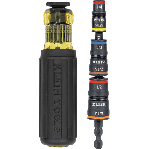 Jeu de douilles &agrave; chocs r&eacute;versibles 7 en 1 avec poign&eacute;e, Prise 1/2"/5/16"/1/4"/7/16"/9/16"/3/8', 7 mr Toolneeds Inc.