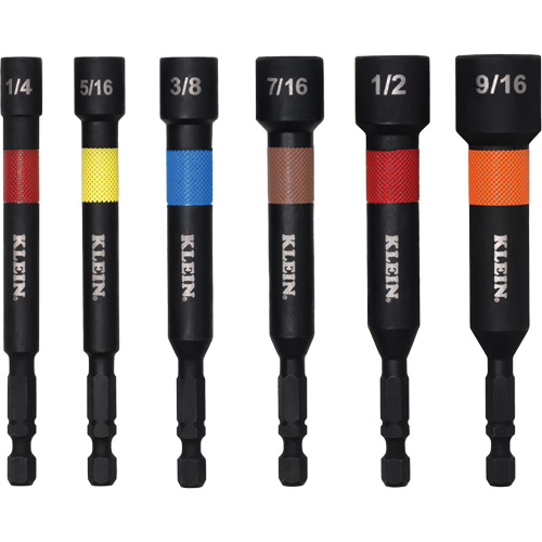Embouts &agrave; &eacute;crous haute performance pour perceuse/visseuse, Embout 1/2"/5/16"/1/4"/3/8"/7/16"/9/16", Prise 1/4", 4" lo, Magn&eacute;tique Toolneeds Inc.