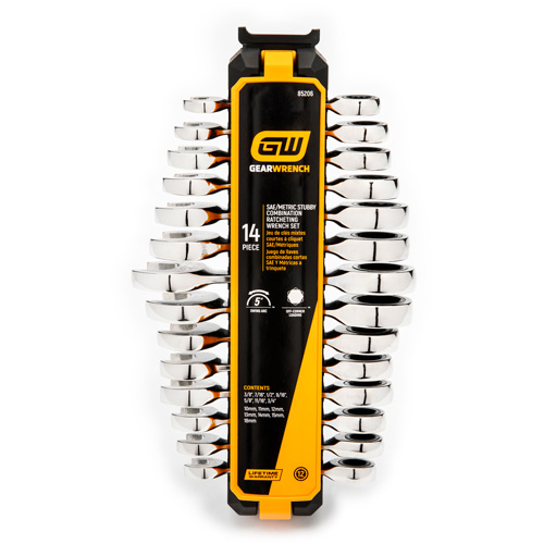 72-Tooth 12 Point Stubby Wrench Set, Ratcheting Combination, 14 Pieces, Imperial and Metric Toolneeds Inc.