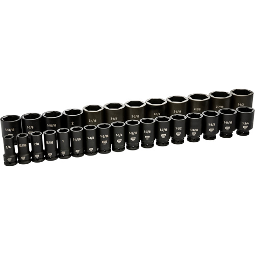 Jeu de douilles SAE &agrave; 6 pans, 29 Mcx, Chocs, Prise de 3/4", Profond Toolneeds Inc.