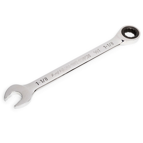 90-Tooth Ratcheting Combination Wrench, 12 Point, 1-1/8", Chrome Finish Toolneeds Inc.