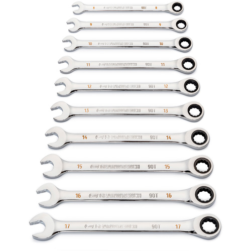 Jeu de cl&eacute;s &agrave; 12 pans et 90 dents, Combinaison &agrave; cliquet, 12 morceaux, M&eacute;trique Toolneeds Inc.