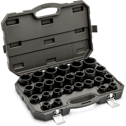 Jeu de douilles m&eacute;triques &agrave; 6 pans, 26 Mcx, Chocs, Prise de 3/4" Toolneeds Inc.
