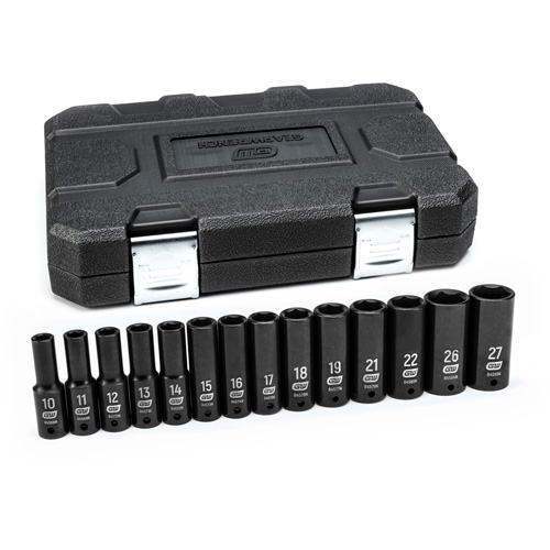 Jeu de douilles m&eacute;triques &agrave; 6 pans, 14 Mcx, Chocs, Prise de 1/2", Profond Toolneeds Inc.