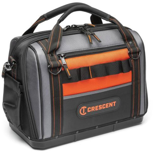 17" Tradesman Closed Top Tool Bag, Polyester, 3 Pockets, Black/Grey/Orange Toolneeds Inc.