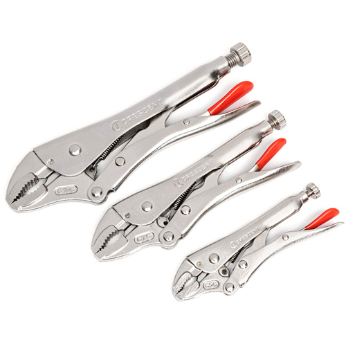 Curved Jaw Locking Pliers with Wire Cutter Set, 3 Pieces Toolneeds Inc.