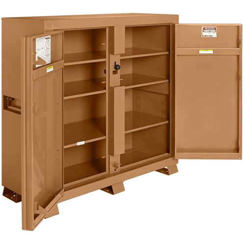 Model 109 Jobsite Cabinet with Padlock, Steel, 47.5 Cubic Feet, Tan Toolneeds Inc.