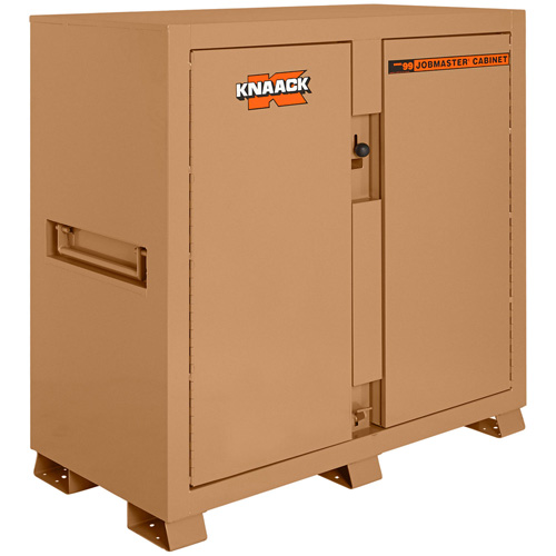 Model 99 Jobsite Cabinet with Double Doors & 2 Padlocks, Steel, 59.4 Cubic Feet, Tan Toolneeds Inc.