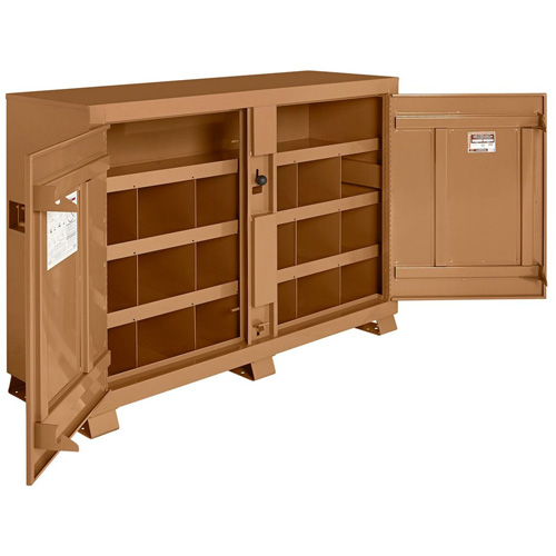 Model 129 Bin Storage Cabinet with Padlock, Steel, 48 Cubic Feet, Tan Toolneeds Inc.