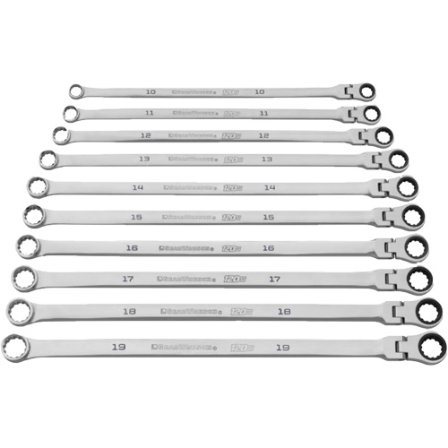 120XP Universal Spline XL Flex Head GearBox Wrench Set, Ratcheting Box, 10 Pieces, Imperial Toolneeds Inc.