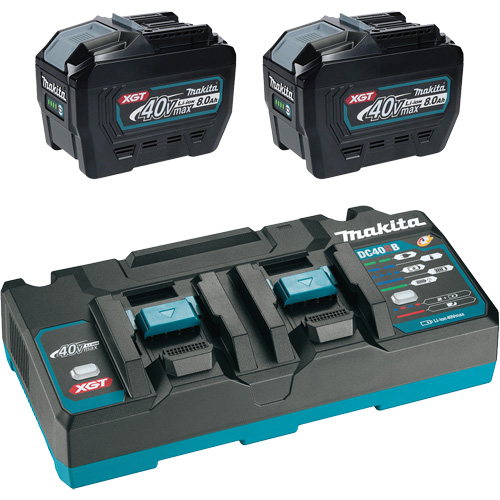 Ensemble de d&eacute;part XGT avec chargeur rapide &agrave; deux ports et deux batteries de 8?Ah, 40 V, Lithium-ion Toolneeds Inc.