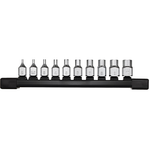 Low-Profile Metric Bit Socket Set, Hex, 1/4" Drive, 10 Pcs Toolneeds Inc.