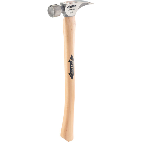 Marteau &agrave; face en titane frais&eacute;e avec manche incurv&eacute; en noyer, 14 oz, Prise en Bois, 18" lo Toolneeds Inc.