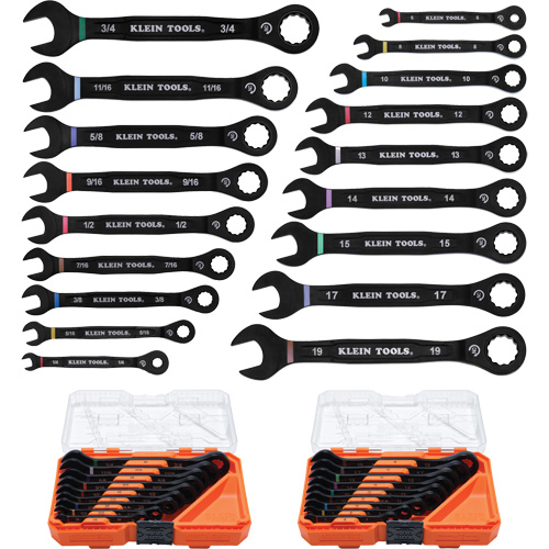 Jeu de cl&eacute;s, Combinaison &agrave; cliquet, 18 morceaux, Imp&eacute;rial et m&eacute;trique Toolneeds Inc.