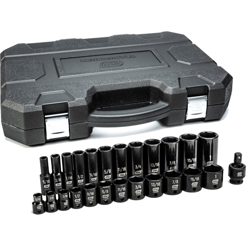 Jeu de douilles SAE &agrave; 6 pans, 25 Mcx, Chocs, Prise de 3/8", Profond Toolneeds Inc.
