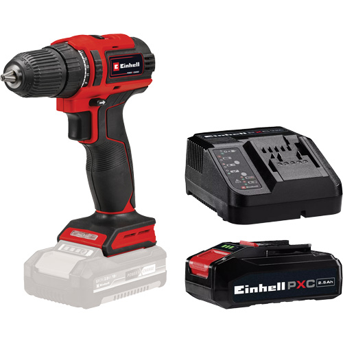 Cordless Drill/Driver with 2.5Ah PXC Battery & Charger Starter Kit, Lithium-Ion, 18 V, 3/8" Chuck, 354 in-lbs Torque Toolneeds Inc.