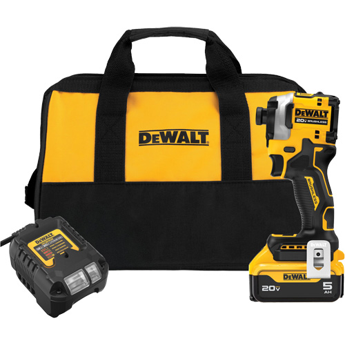 ATOMIC Brushless Cordless 3-Speed Impact Driver Kit, 1/4", 1825 in-lbs Max. Torque, 20 V, Lithium-Ion Toolneeds Inc.
