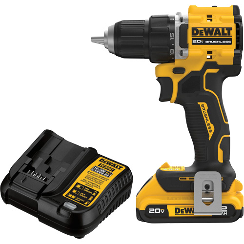 ATOMIC COMPACT SERIES Brushless Cordless Drill/Driver Kit, Lithium-Ion, 20 V, 1/2" Chuck Toolneeds Inc.